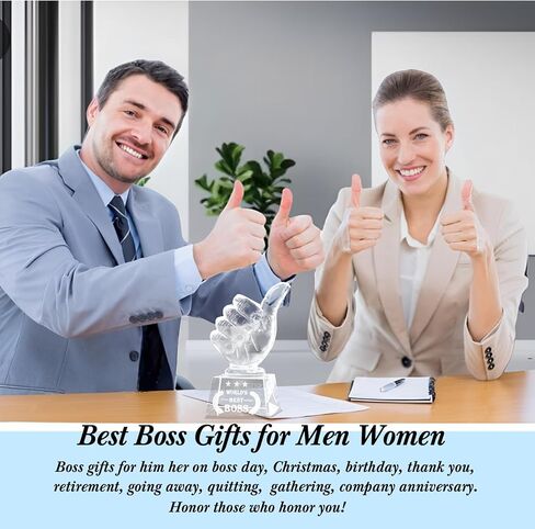 هدايا Movdyka Boss للرجال والنساء، أفضل هدايا عيد ميلاد للتقاعد لرئيسه، ديكور مكتب منقوش بالكريستال، تقدير رائع ليوم رئيسه لرئيسي in Kuwait