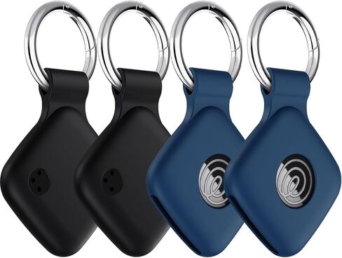 YWXTW [2 Pack] Silicone Case for Tile Mate 2024 / Mate 2022 Tracker Holder with Keychain, Anti Lost Soft Secure Protective Cover Finder for Keys, Bags, Cat Dog Collar Tag Accessories (Black+Black) in Kuwait