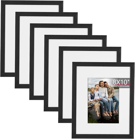 مجموعة إطارات صور TWING مقاس 8 × 10 مكونة من 10 قطع، صور عرض على سطح الطاولة 4 × 6 و5 × 7 مع حصيرة أو 8 × 10 بدون حصيرة، إطارات صور معلقة على الحائط، أسود in Saudi Arabia