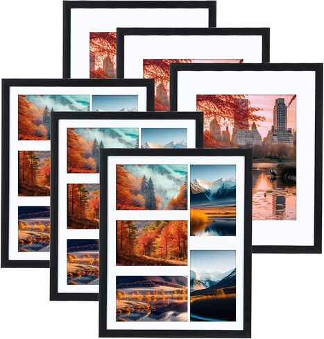 مجموعة إطارات صور TWING مقاس 8 × 10 مكونة من 10 قطع، صور عرض على سطح الطاولة 4 × 6 و5 × 7 مع حصيرة أو 8 × 10 بدون حصيرة، إطارات صور معلقة على الحائط، أسود in Saudi Arabia