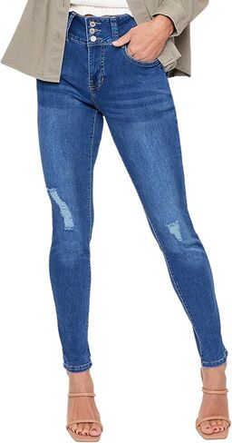 Royalty For Me Womens YMI Jeans Women's Essential 3 Button High Rise Skinny Jean with Functional Front Pockets in Saudi Arabia