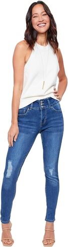 Royalty For Me Womens YMI Jeans Women's Essential 3 Button High Rise Skinny Jean with Functional Front Pockets in Saudi Arabia