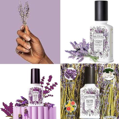 Poo-Pourri Before-You-Go Toilet Spray, Lavender Vanilla, Refill Bottle 9 Fl Oz 2 Pack- Lavender Vanilla and Citrus in Saudi Arabia