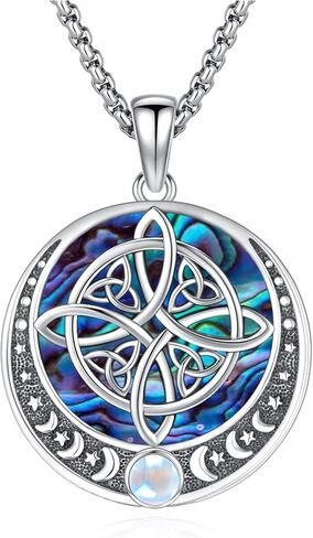 Eusense Nudo De Bruja Plata 925 Original Witch Knot Necklace for Women Men Sterling Silver Witches Knot Pendant Witchcraft Wiccan Jewelry in Kuwait