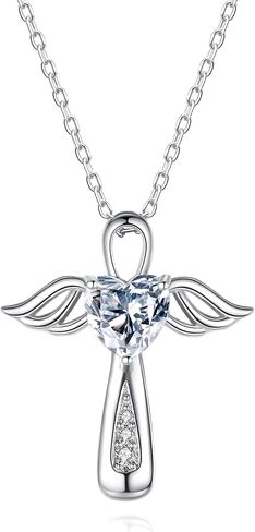 YLT 925 Sterling Silver Angel Wings Cremation Jewelry for Ashes Keepsake Memorial Cross Urn Pendant Necklace for Women Men in Kuwait