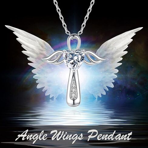 YLT 925 Sterling Silver Angel Wings Cremation Jewelry for Ashes Keepsake Memorial Cross Urn Pendant Necklace for Women Men in Kuwait