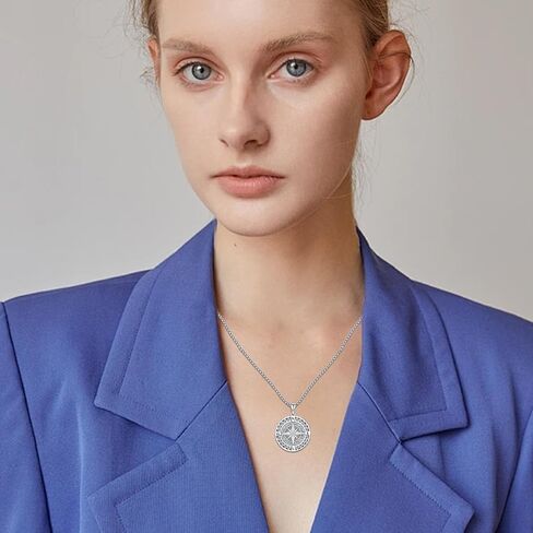925 Sterling Silver Compass Necklace for Women Men Nautical Pendant Jewelry Gift for Adventurers Compass Jewelry in Saudi Arabia