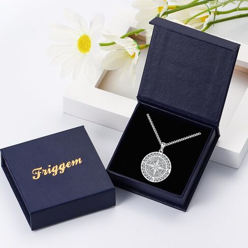 925 Sterling Silver Compass Necklace for Women Men Nautical Pendant Jewelry Gift for Adventurers Compass Jewelry in Saudi Arabia