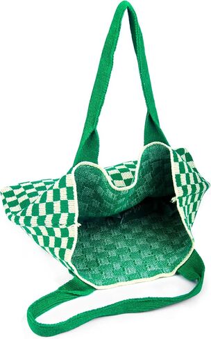 Crochet Bags for Women Summer Beach Tote Bag Large Capacity Shoulder Bag Aesthetic Hobo Bag Knit Bag Hippie Bag in Kuwait