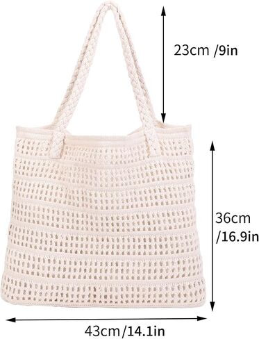 Crochet Bags for Women Summer Beach Tote Bag Large Capacity Shoulder Bag Aesthetic Hobo Bag Knit Bag Hippie Bag in Kuwait