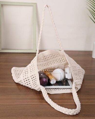 Crochet Bags for Women Summer Beach Tote Bag Large Capacity Shoulder Bag Aesthetic Hobo Bag Knit Bag Hippie Bag in Kuwait