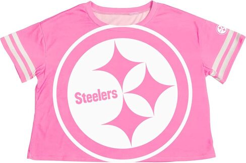 FOCO Women's NFL Team Logo Ladies Fashion Crop Top Shirt, Bottom Line, Small in Saudi Arabia