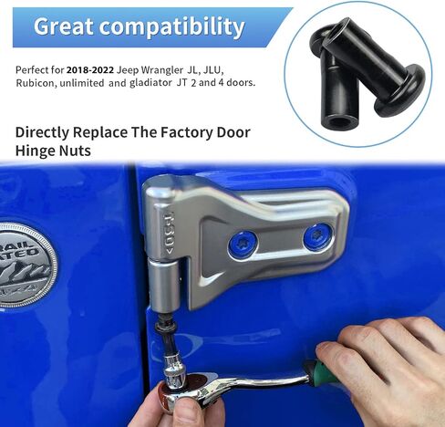 Door Hinge Nuts Replacement Screws Compatible with 2007-2018 Jeep Wrangler JK JKU (8Pcs) in Saudi Arabia