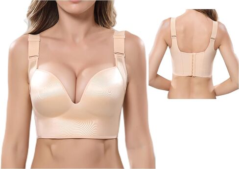 Womens Deep Cup Bras Full Back Incorporated Coverage Hides Back Fat Bra with Shapewear in Saudi Arabia