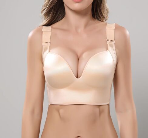 Womens Deep Cup Bras Full Back Incorporated Coverage Hides Back Fat Bra with Shapewear in Saudi Arabia