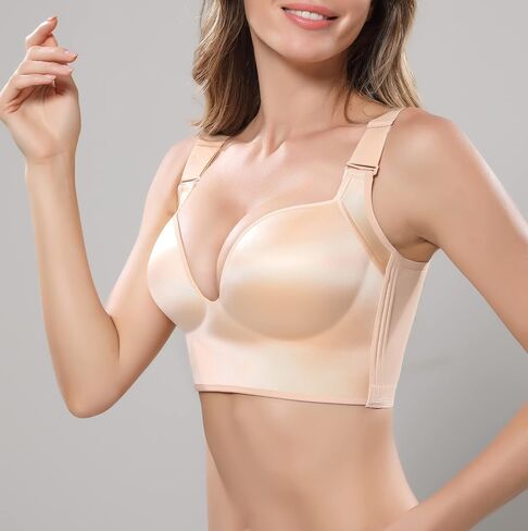 Womens Deep Cup Bras Full Back Incorporated Coverage Hides Back Fat Bra with Shapewear in Saudi Arabia