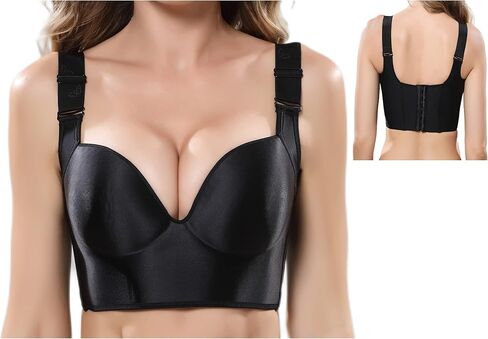 Womens Deep Cup Bras Full Back Incorporated Coverage Hides Back Fat Bra with Shapewear in Saudi Arabia