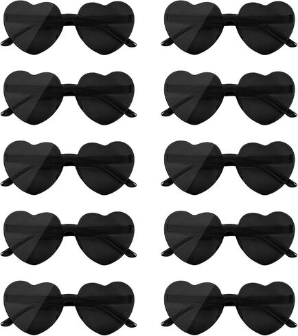 NACHLYNN 10 Pairs Heart Sunglasses Women Rimless Heart Shaped Sunglasses Candy Color Heart Glasses for Costumes Cosplay (Green) in Kuwait