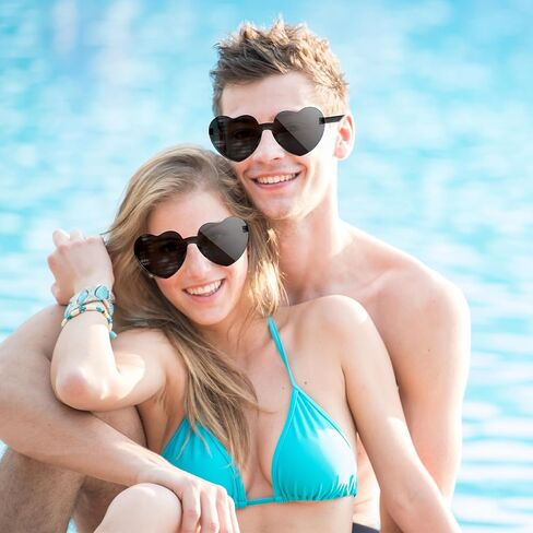 NACHLYNN 10 Pairs Heart Sunglasses Women Rimless Heart Shaped Sunglasses Candy Color Heart Glasses for Costumes Cosplay (Green) in Kuwait