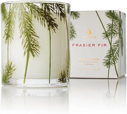 شمعة Thymes Frasier Fir Heritage المصبوبة - تصميم جرة شمعة بإبرة الصنوبر - شمعة معطرة مع روائح التنوب السيبيري الهش وخشب الأرز وخشب الصندل - عطر منزلي فاخر (13 أونصة) in Kuwait