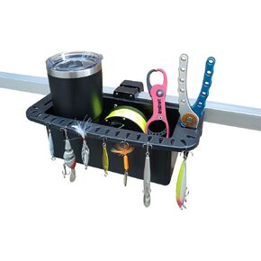 Brocraft Pontoon Boat Marine Caddy/Pontoon Boat Cockpit Organizer/Square Rail Boat Storage Box/Pontoon Boat Cup Holder