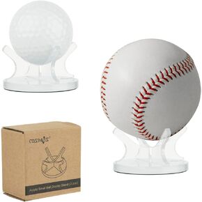 Cosmos Pack of 2 Acrylic Small Ball Stand Holder Sport Ball Display Rack for Baseball, Golf Ball, Softball, Tennis Ball, Spheres, Marbles Egg