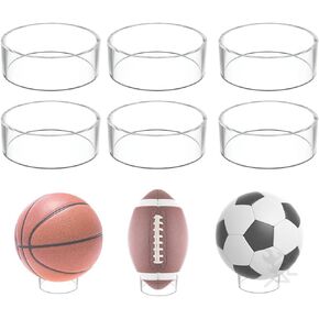 OnFireGuy 3 inch Acrylic Ball Display Stand | Basketball, Volleyball, Soccer, Softball & Bowling Ball | 3 inch Display Ring Pedestal | Ideal Ball Stands for Displaying Your Sports Balls