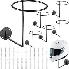 6 Pack Helmet Holder Stand Display Rack Metal Helmet Hanger Wall Mount Decor Wall Mounted Hook Motorcycle Accessories for Jacket Coat Hat, Ball Back for Basketball Football Volleyball