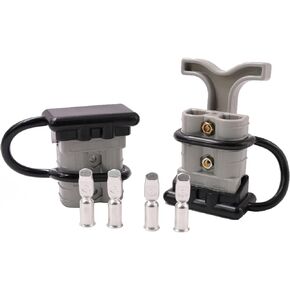 50 Amp 10-12 Gauge Battery Quick Connector 12-36V Battery Quick Disconnect Wire Harness Plug Kit Battery Quick Connector Disconnect Plug for Winch Trailer Electrical Motors (Grey)