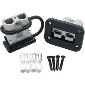 50A Battery Quick Connect Connector 12V 6/8/10/12 Gauge Battery Quick Disconnect Cable Connector Plug Kit with Mounting Bracket for Boat Winch Car Trolling Motor