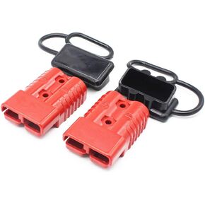 X-Haibei Pair 175 Amp 1/0 Gauge Battery Quick Connector Gray, Jumper Cables Winch Quick Disconnect Plug with Waterproof Caps for Trailer