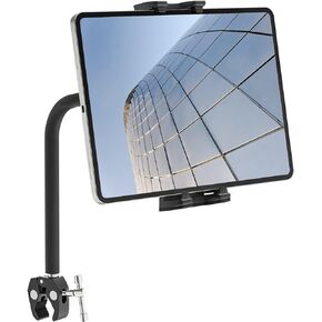 Gooseneck Tablet Holder for Exercise Bike - Long Arm Flexible Treadmill Spin Stand Mount Compatible with iPad Pro Mini 4.7-12.9" Tablets Cellphones
