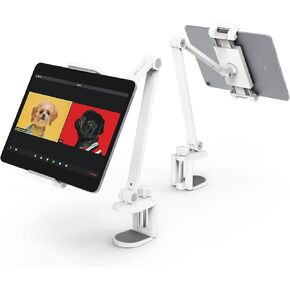 iPad Desk Mount, Tablet Holder, Multi-Angle Adjustable Tablet Stand for 4.7''- 13'' Screen Microsoft Surface Pro Series, iPad Series(Black)