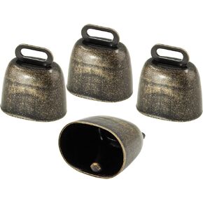 Litoexpe 4Pcs Anti-Lost Bells Animal Bell, Mini Bronze Grazing Bells Cow Bells Noise Makers, Bulk DIY Bells for Christmas Festival Decoration
