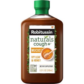 Robitussin Naturals Honey and Ivy Leaf Dietary Supplement Relieves Occasional Cough Associated with Hoarseness, Dry Throat, and Irritants, 8.3 oz in Kuwait