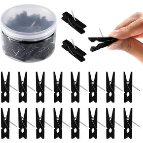 50 Count Push Pin Clips for Bulletin Board, Wooden Push Pins with Clips Cubicle Clips Panel Wall Clip Cubicle Accessories for Fabric Panels Cork Board Offices Homes Projects