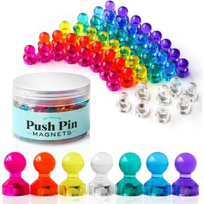 Super Strong Push Pin Magnets 56 pcs Small Magnets for Office Whiteboard Refrigerator Maps Photos Classroom