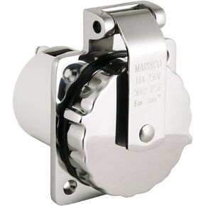 Marinco 303SSEL-BXPK Inlet, 16A 230V, Stainless Steel