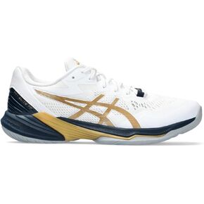 ASICS Men's Sky Elite FlyteFoam 2 Volleyball Shoe, 12, White/Pure Gold