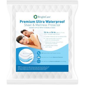 Soft Quilted Waterproof Bed Pads for Home Care - Washable Waterproof Underpad - Hospital Bed Size (34 x 36 Inch) - by BrightCare