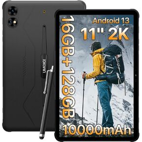 UMIDIGI 2K 11inch Rugged Tablet Android 13,Active T1 Octa-core 16GB RAM+128GB ROM,10000mAh,16+16+8MP Camera Waterproof Tablet with SIM Card Slot Unlocked/Stylus Pen/4G LTE/WiFi-5/BT 5.0/GPS,Warranty