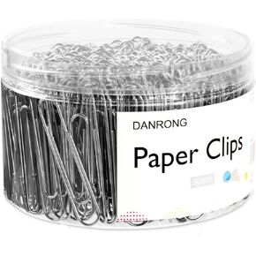 DANRONG Silver Jumbo Paper Clips, 270pcs 2 Inch (50 mm) Paper Clip, Large Paperclips Great for Office School and Personal Use(2 in, Silver)