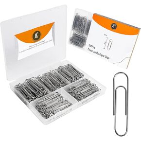 250 Pack Large Paper Clips of 2 Inch by Luxurecourt - Jumbo 2" Silver Paperclips, Rust-Resistant Smooth Nickel Plated Clips, Essential for Organization, Home, School, Office Supplies