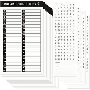 16 Sheets Breaker Panel Labels Electrical Box Sticker Numbers Breaker Panel Labels Electrical Sticker Number Catalog Load Center Adhesive Waterproof Reusable（Mix Colors） in Kuwait