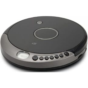 GPX PC807B Personal Portable MP3/CD Player with Anti-Skip Protection with Stereo Earbuds, Black/Gray