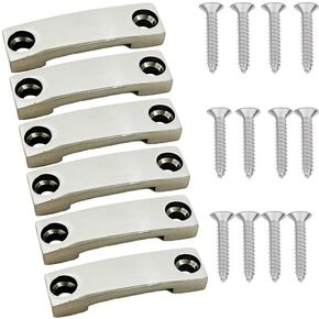 6Pack 316 Stainless Steel 1 Inch Strap tie Downs,Bimini Top Strap, Pad Eye,Footman's Loop for RV Camper,Boat,Kayaks,Jeep,Truck Tie Downs,for Battery and Portable Fuel Tanks. - No Rust