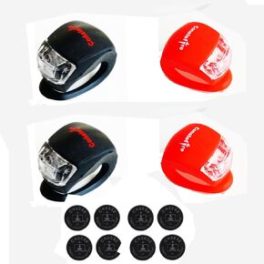 Bicycle Light Front and Rear Back Tail Lights Silicone LED Bike Light Set - Bike Headlight and Taillight,Waterproof & Safety Road,Bicycle Bike Lights,Batteries Included,4 Pack led Safety Light
