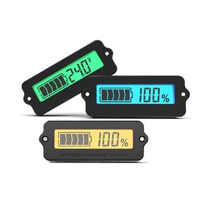 NOYITO DC Battery Meter Tester 8V-63V LCD Digital Battery Capacity Monitor Gauge Blue Green Yellow Suitable for 3-16 Strings Lithium-ion LiFePO4 Battery 12V - 60V Lead-Acid Battery (Green)