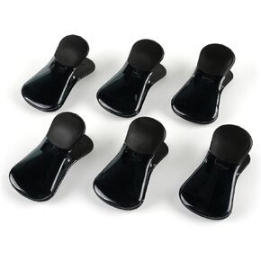 Plastic Refrigerator Magnet Clips Sets， Magnet Paper Clips, Snacks Bag Clips， Multipurpose Clips - Set of 6 (Clear)