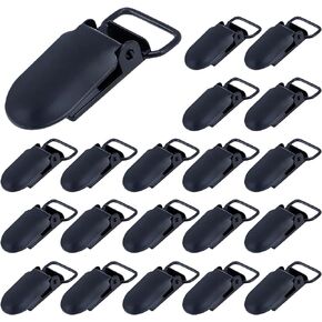 T Tulead Suspender Clips Black Clips Metal Holder Clips Fasteners Toy Holder Clips Pants Clip Buckle Clamps Pack of 20
